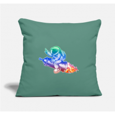 Graffiti Astronaut With Aerosol Rocket Cypress Green Pillow